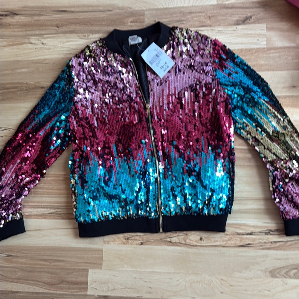 F21 Multicolor Sequin Girls Jacket